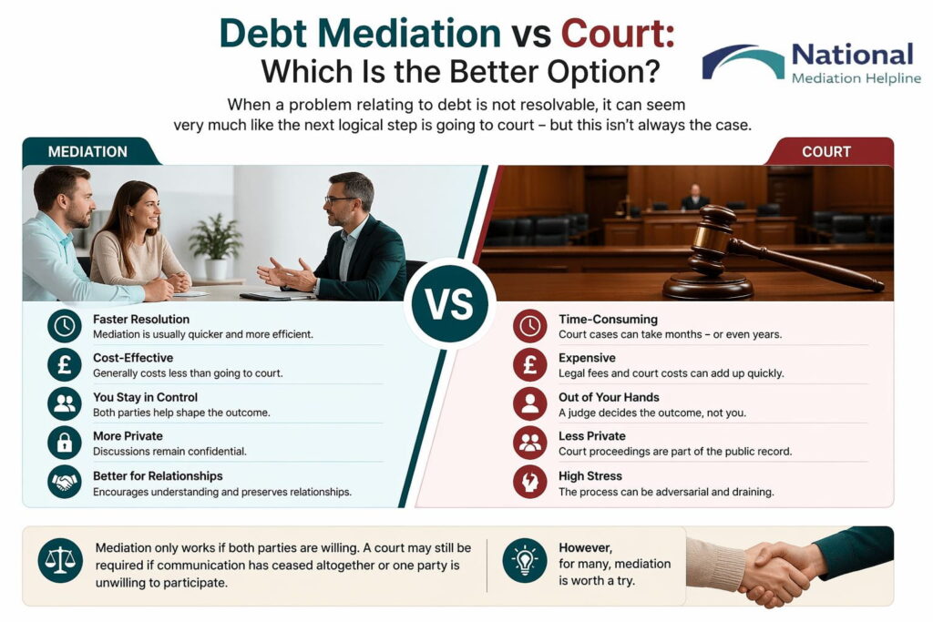Debt Mediation vs Court: Which Is the Better Option Huntingdon