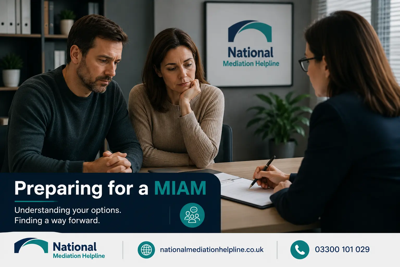 How to prepare for a miam in Huntingdon Preparing for a MIAM. An image explaining how to prepare yourself emotionally and rationally for the first miam appointment